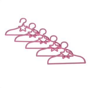NEW Set 5 Doll Clothes HANGERS 6.5” Pink Star For 18” American Girl Dress Outfit
